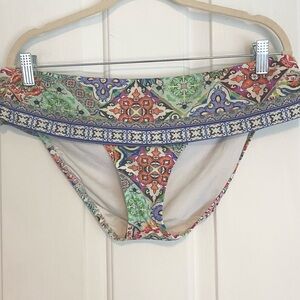 Women’s Tile Design Bikini Bottom in Blue Multi size Large/ XL